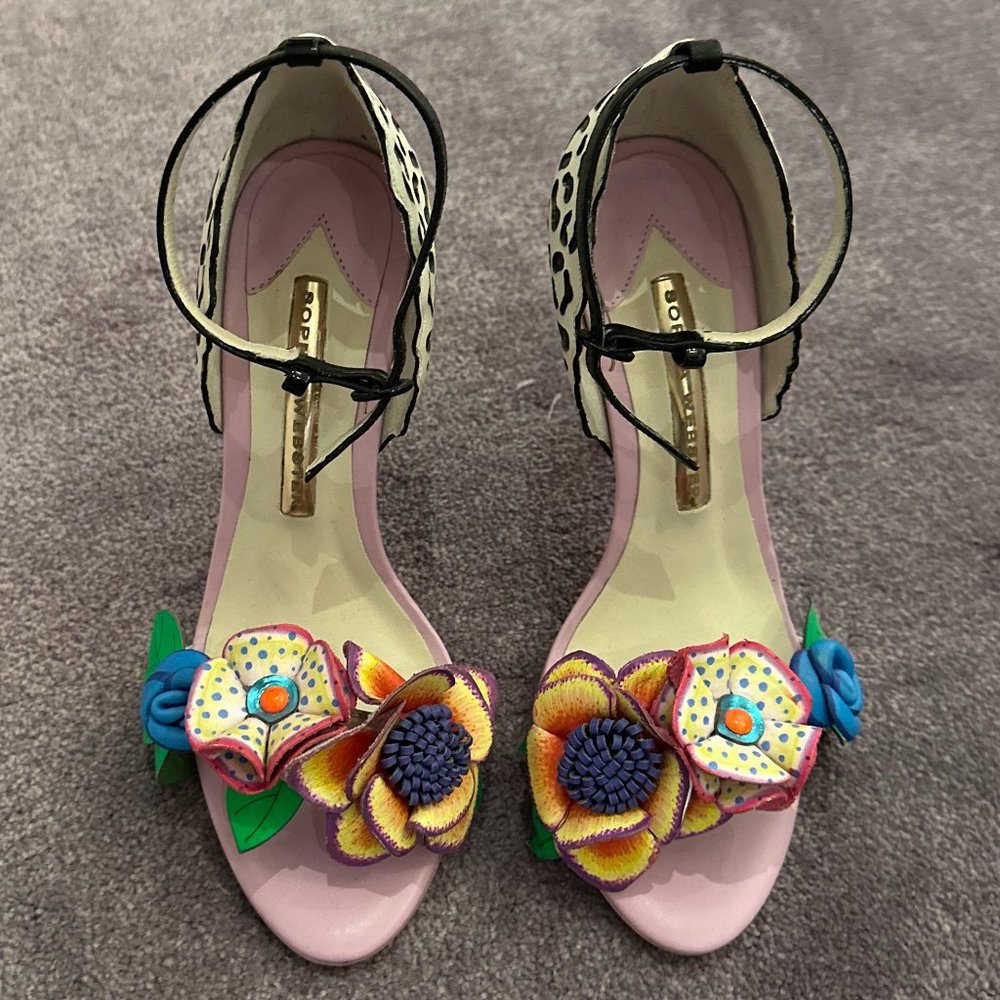 Sophia Webster Strappy Sandals with Floral Front Detail - Size 35.5